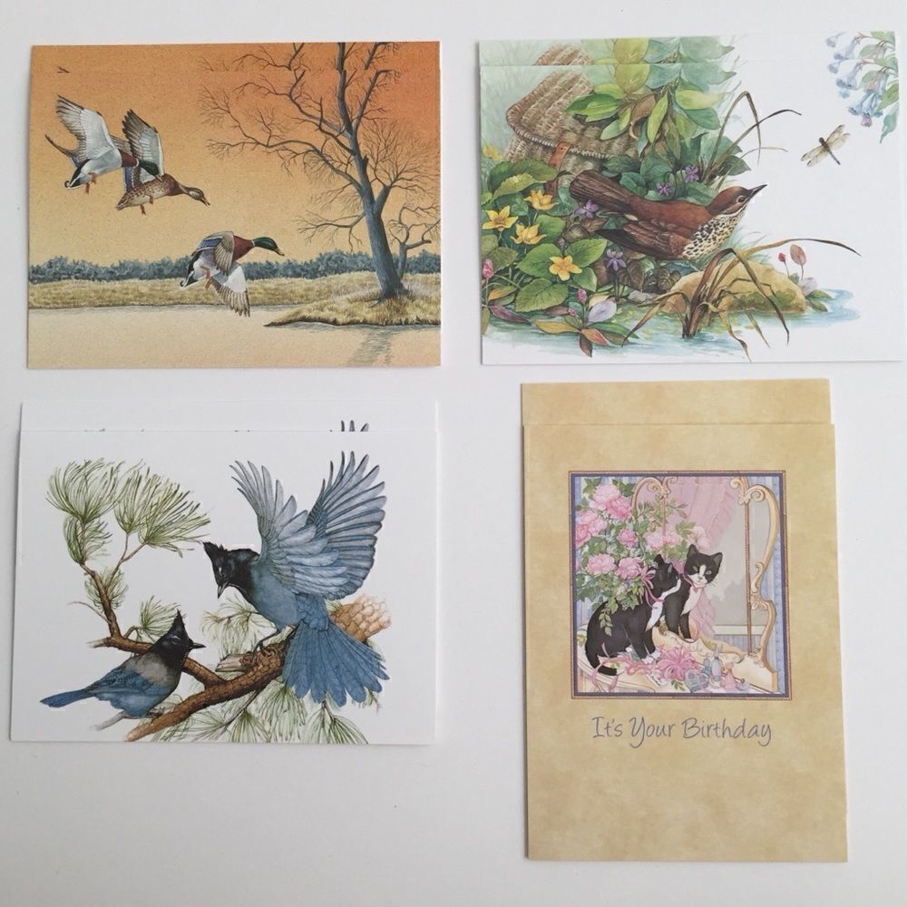 Vintage Current Birthday Cards Bundle/Lot 8 Animal Design Printed in the USA